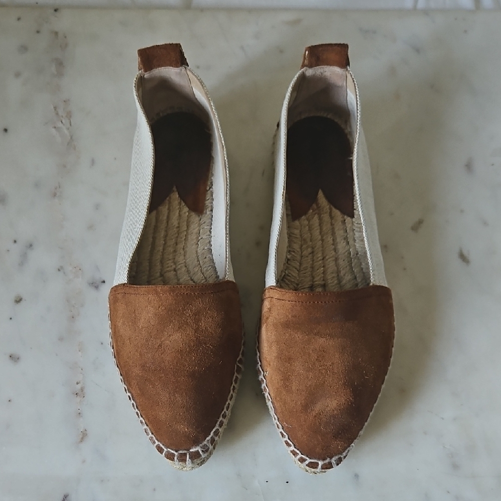 PAUL ANDREW: Suede And Canvas Logo Espadrilles